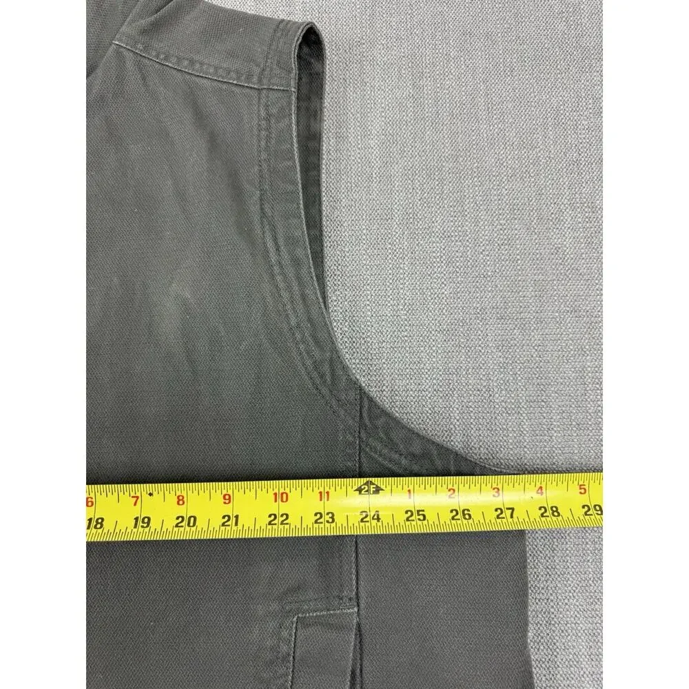 Wolverine Fleece Lined Work Vest Men’s XL Gray Full Zip Canvas Cotton Utility